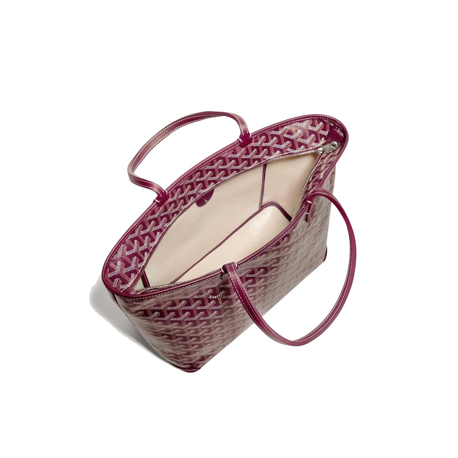 Zippered Canvas Tote - Small - Burgundy - 36