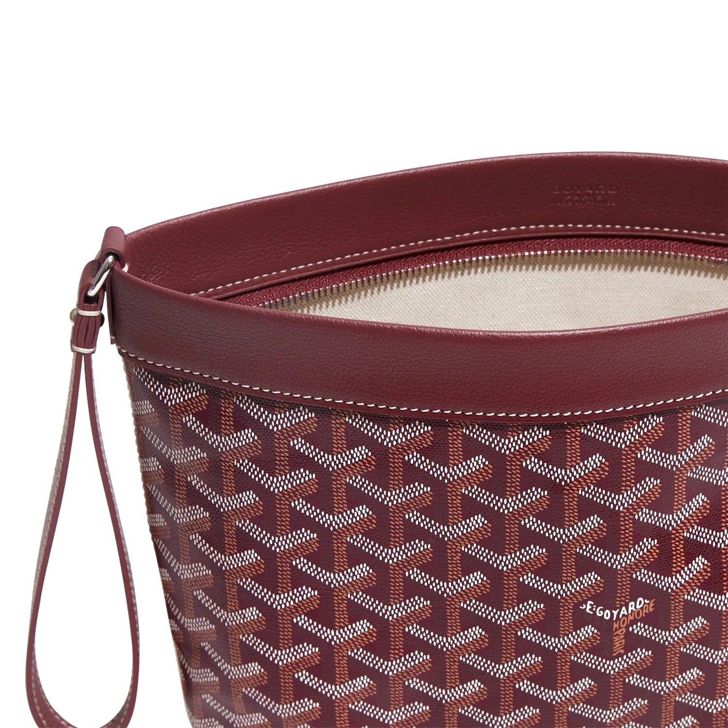 Compact Leather Everyday Pouch - Burgundy - 36