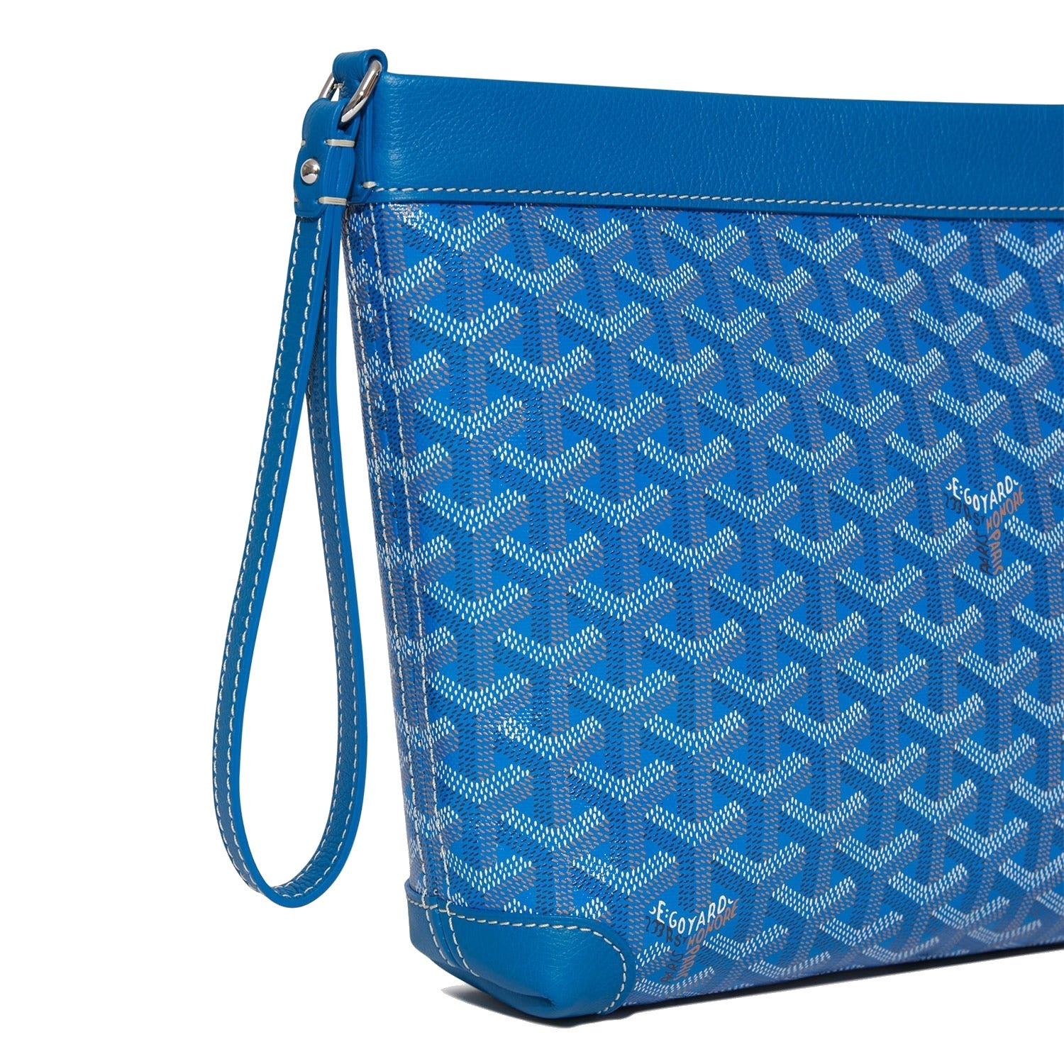 Compact Leather Everyday Pouch - Sky Blue - 27