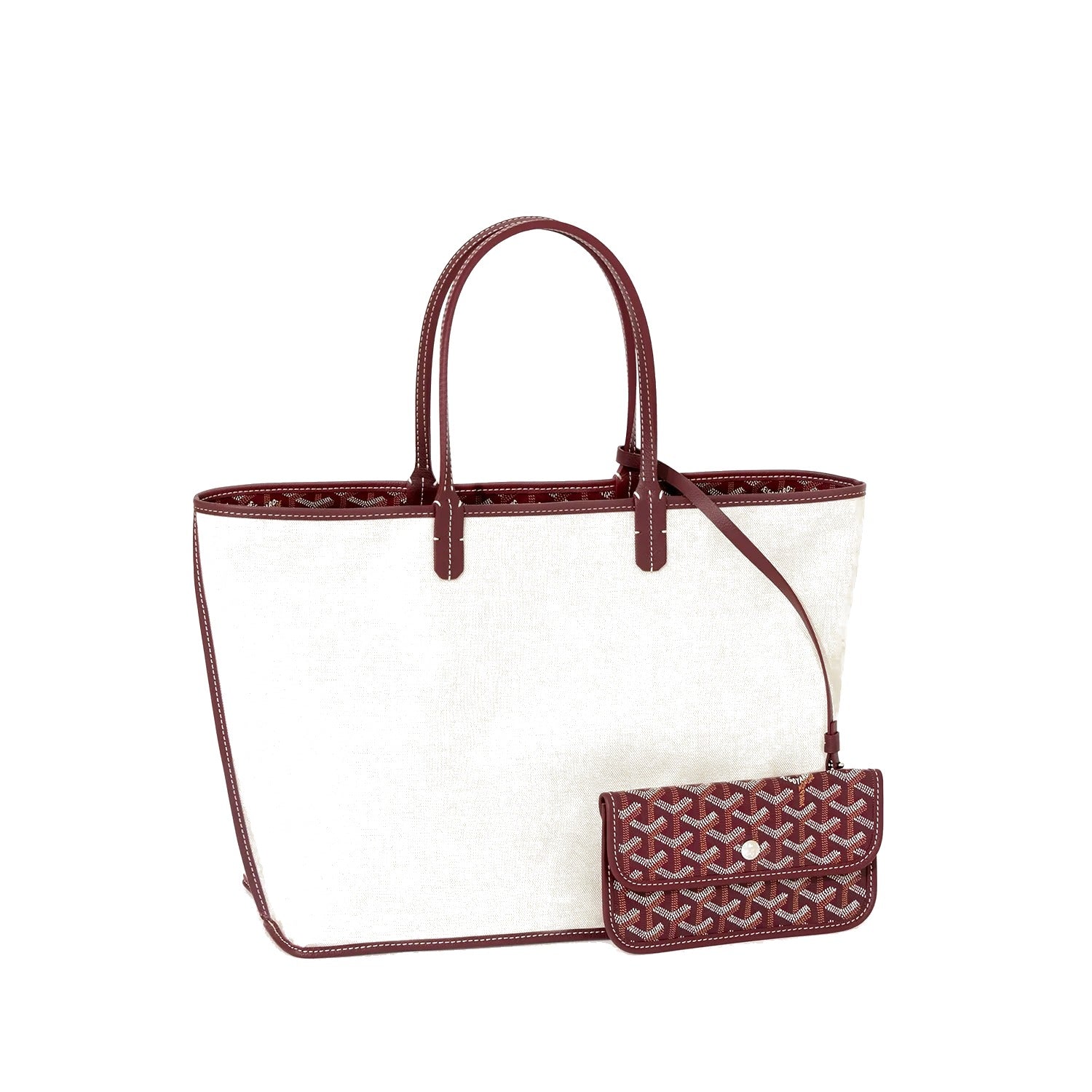 Canvas Tote with Personalized Stripes - Small - Burgundy - 52