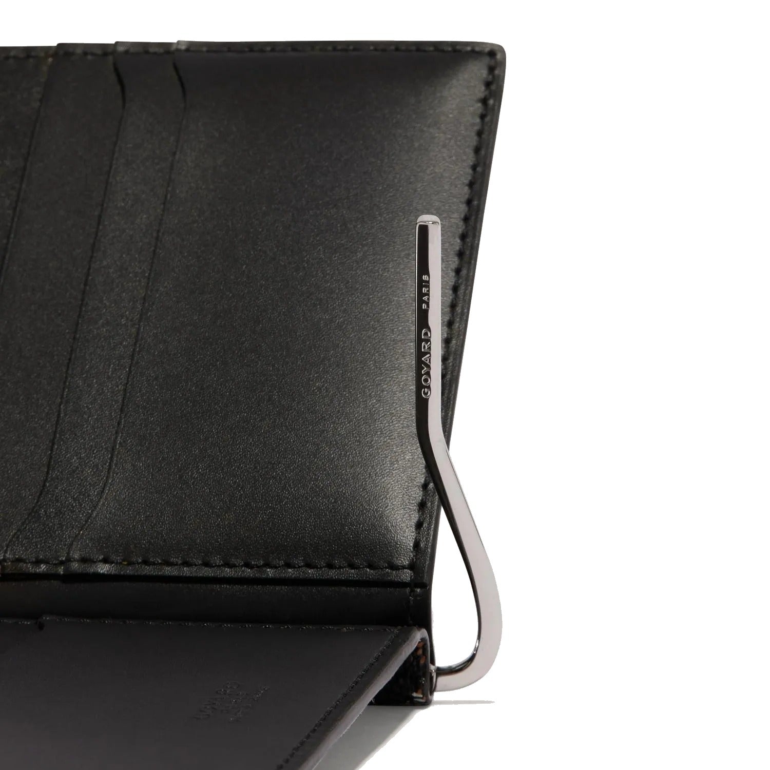 Leather Money Clip Card Holder - Black - 3