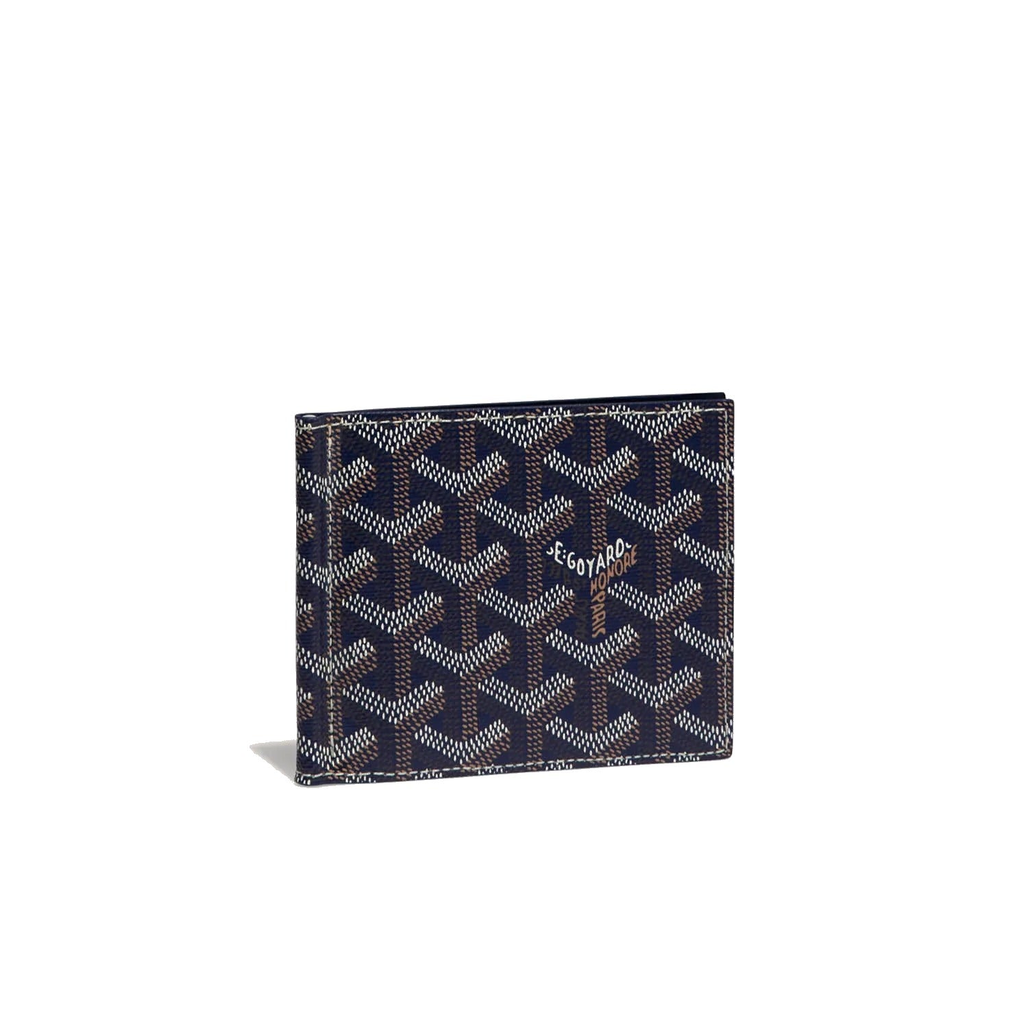 Leather Money Clip Card Holder - Navy Blue
