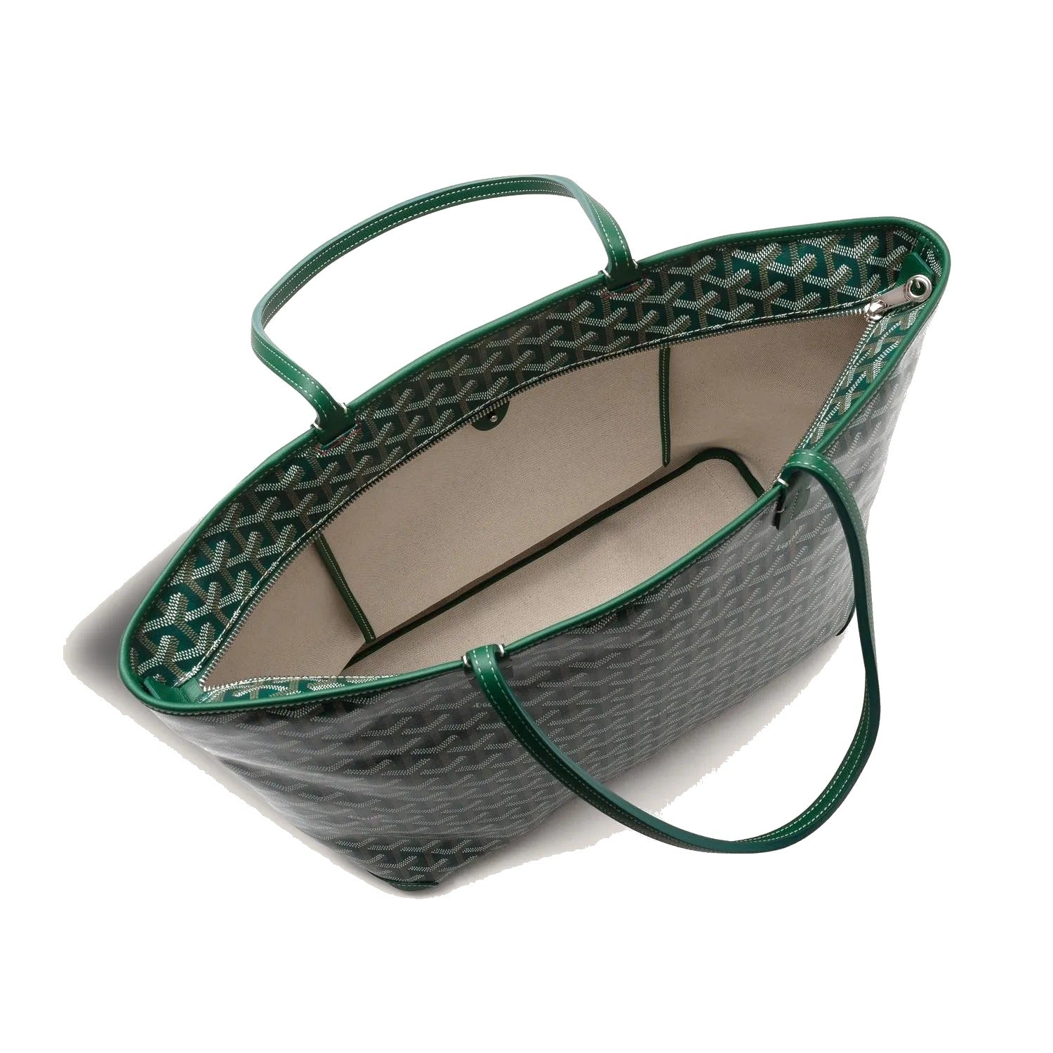 Zippered Canvas Tote - Medium - Green - 24