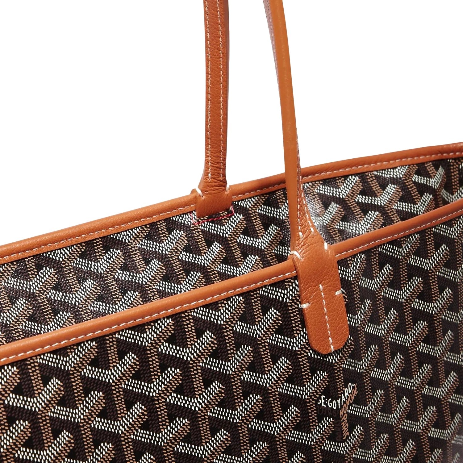 Zippered Canvas Tote - Medium - Black & Tan - 7