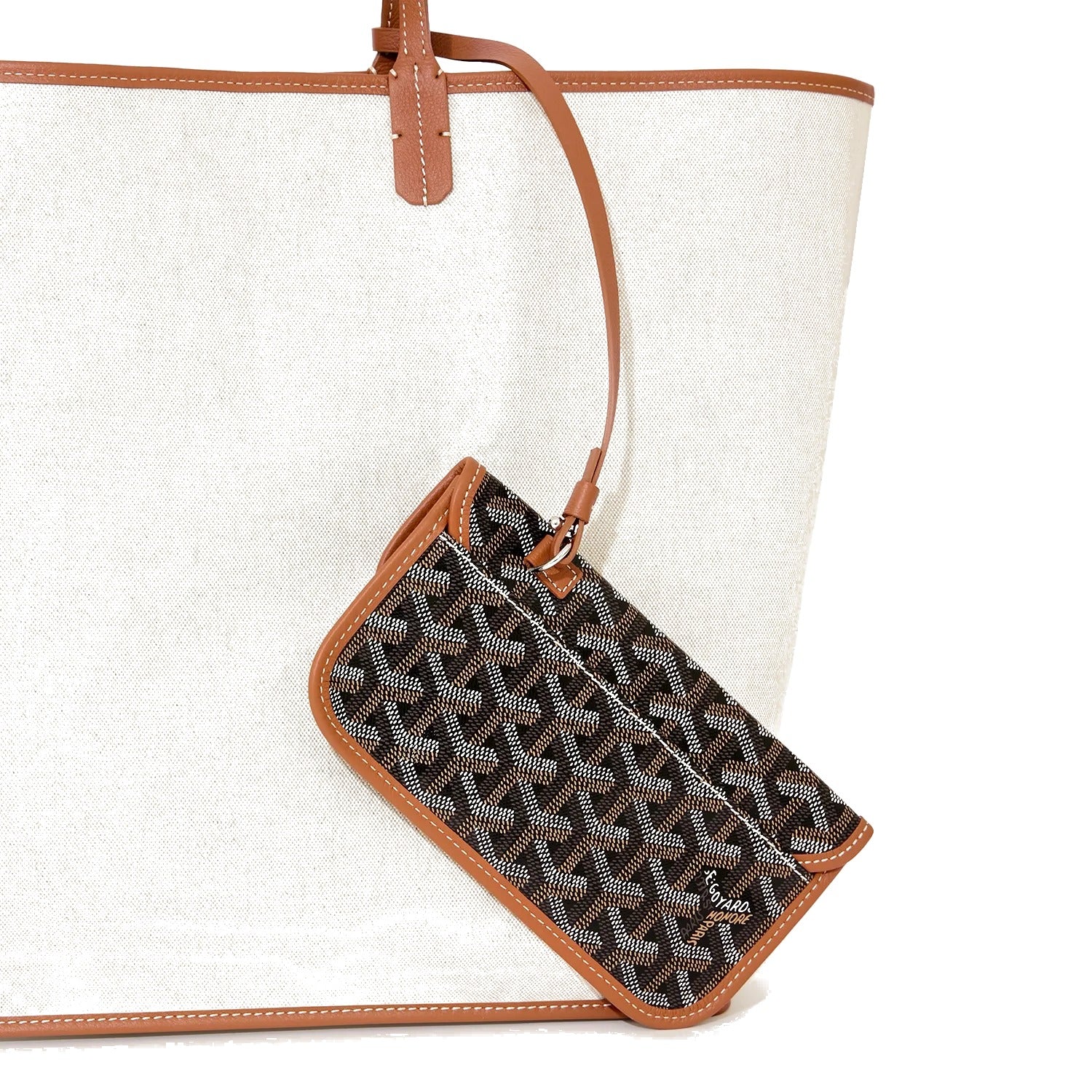 Lightweight Canvas Tote Bag - Large - Black & Tan - 12