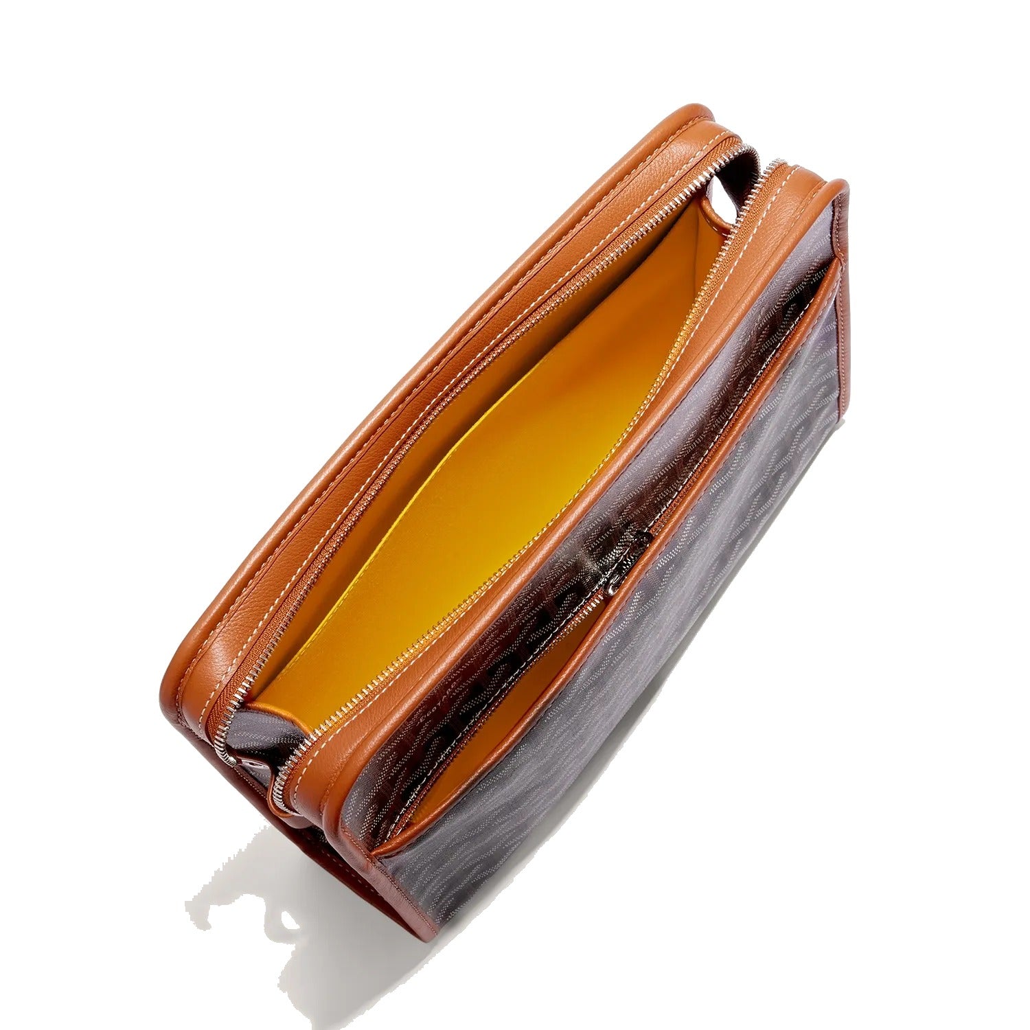 Canvas Toiletry Bag - Large - Black & Tan - 7