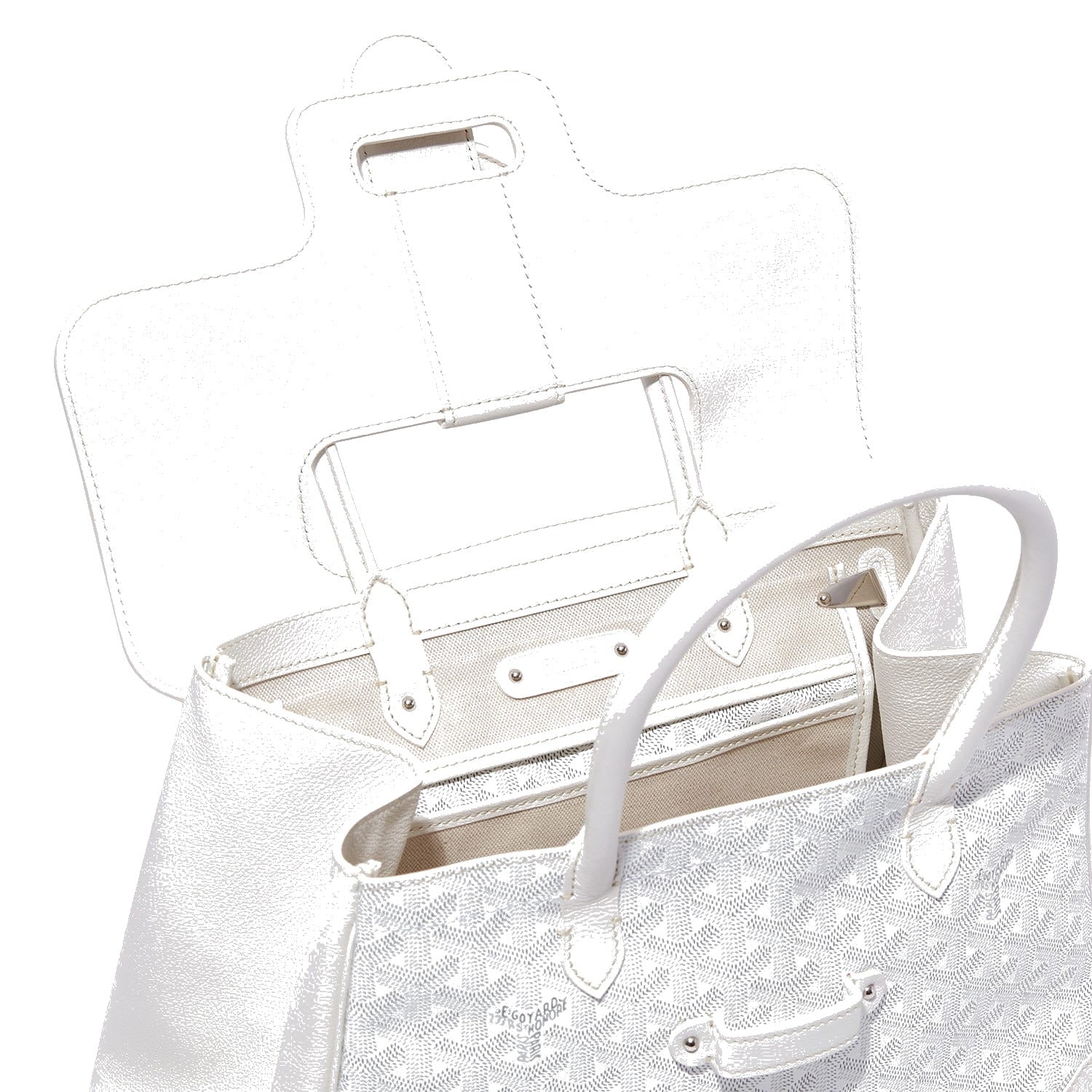 Structured Convertible Tote Bag - White - 66