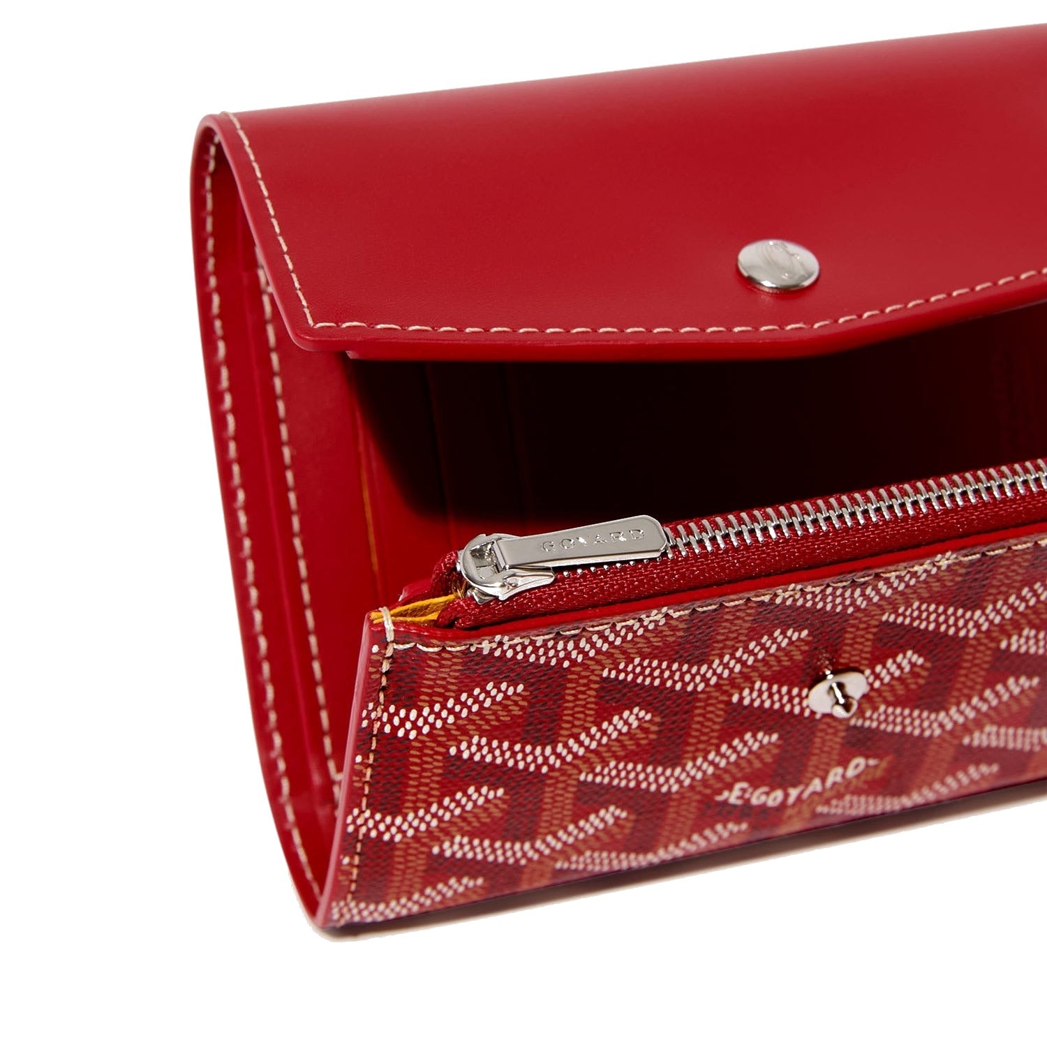 Compact Bi-Fold Wallet with Coin Pocket - Red - 12