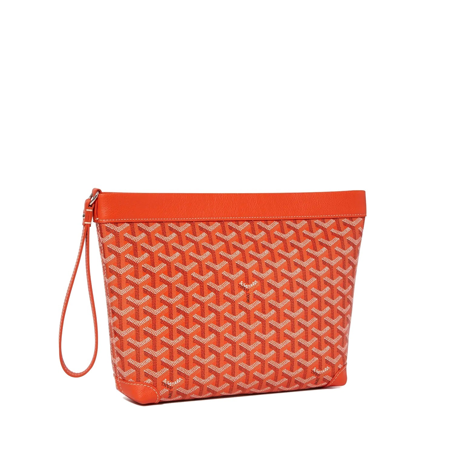 Compact Leather Everyday Pouch - Orange