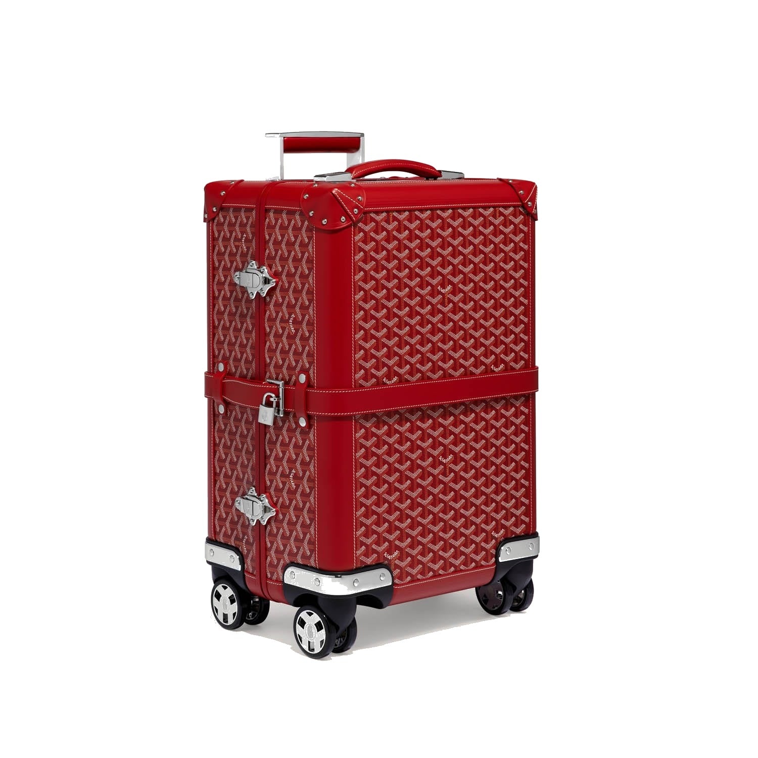 Canvas Rolling Trolley Suitcase - Cabin - Red