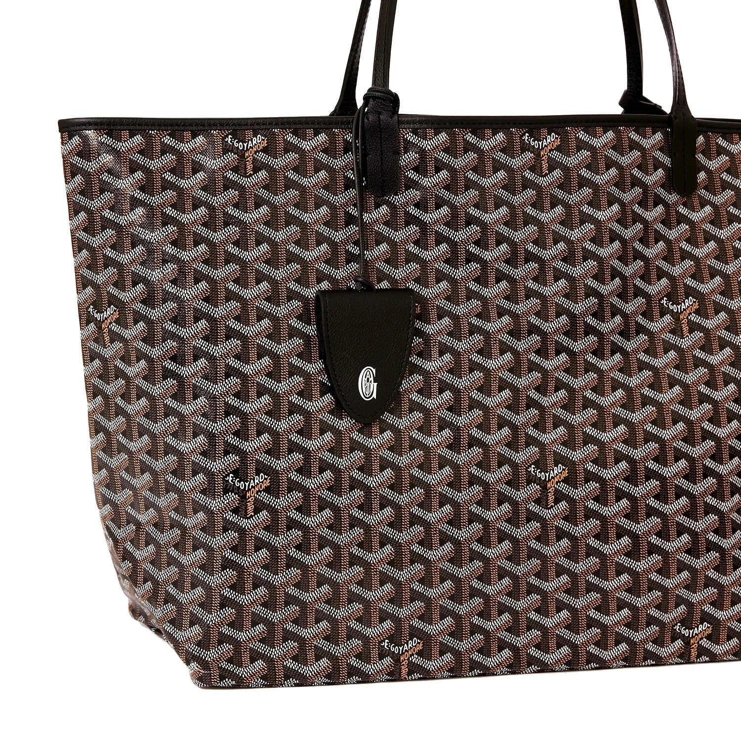 Personalized Initials Canvas Tote - Large - Black - 6