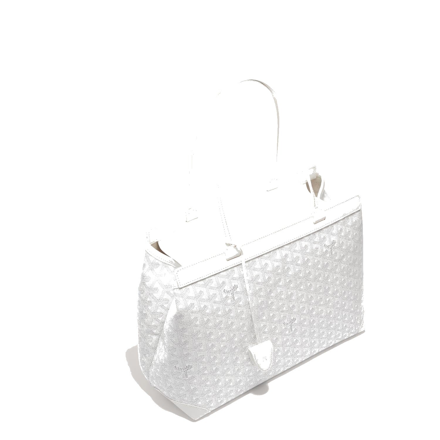Contrast Leather Shoulder Bag - White - 39