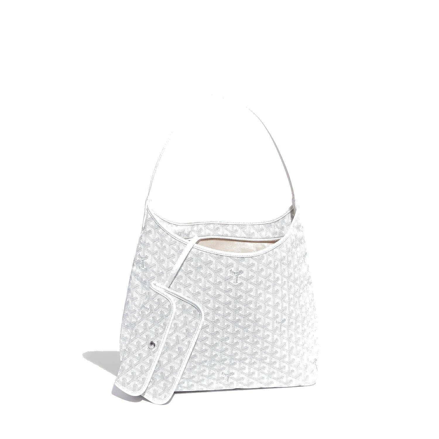 Slouchy Hobo Shoulder Bag - White - 57