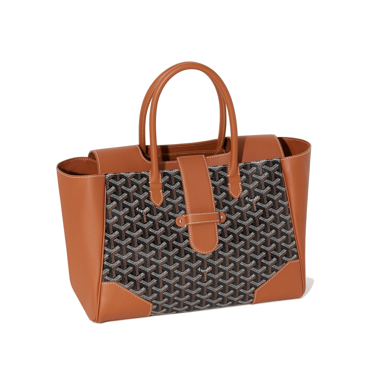 Structured Convertible Tote Bag - Black & Tan - 14
