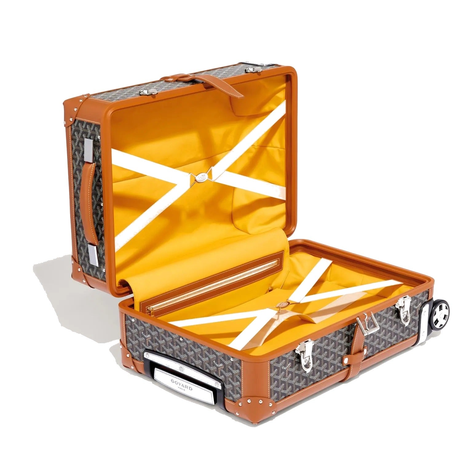 Canvas Rolling Trolley Suitcase - Cabin - Black & Tan - 9
