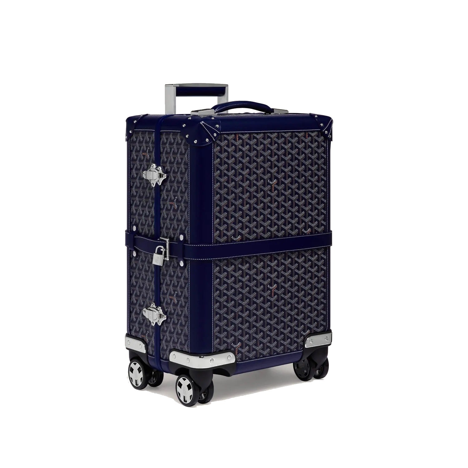 Canvas Rolling Trolley Suitcase - Cabin - Navy Blue