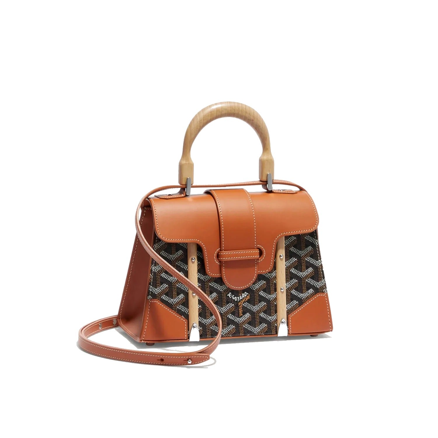 Structured Mini Top-Handle Bag - Black & Tan