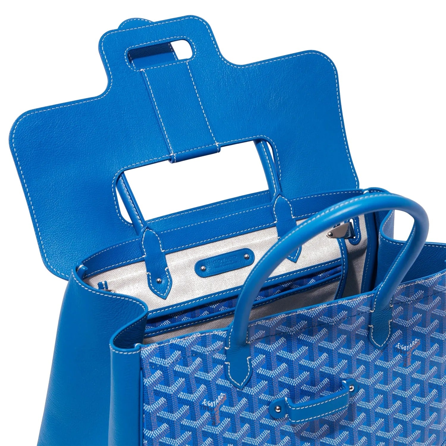 Structured Convertible Tote Bag - Sky Blue - 45