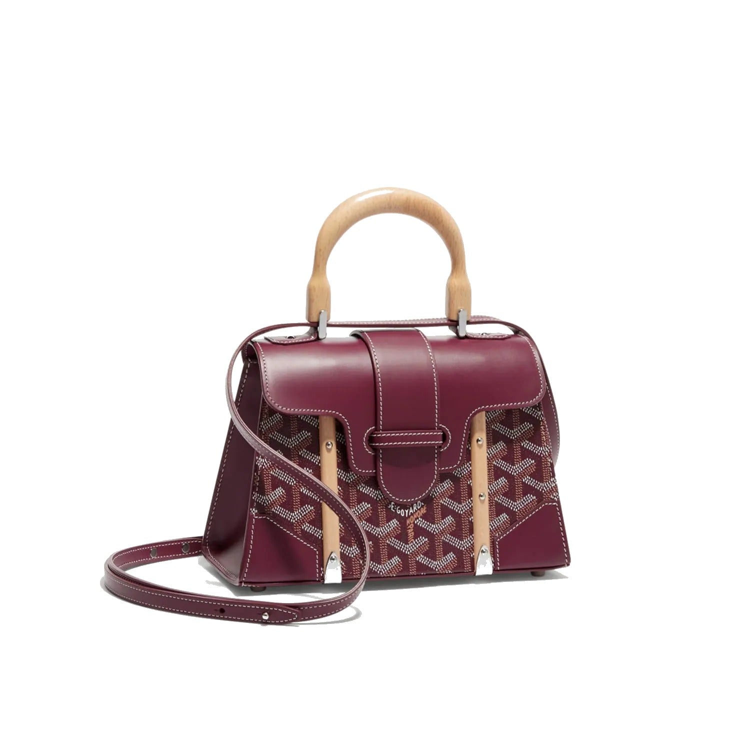 Structured Mini Top-Handle Bag - Burgundy