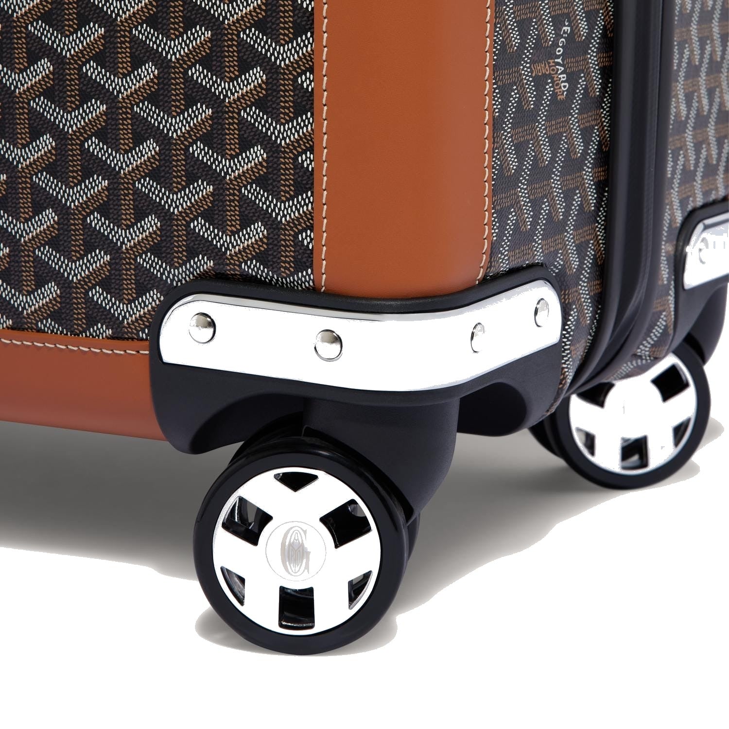 Canvas Rolling Suitcase - Large - Black & Tan - 10