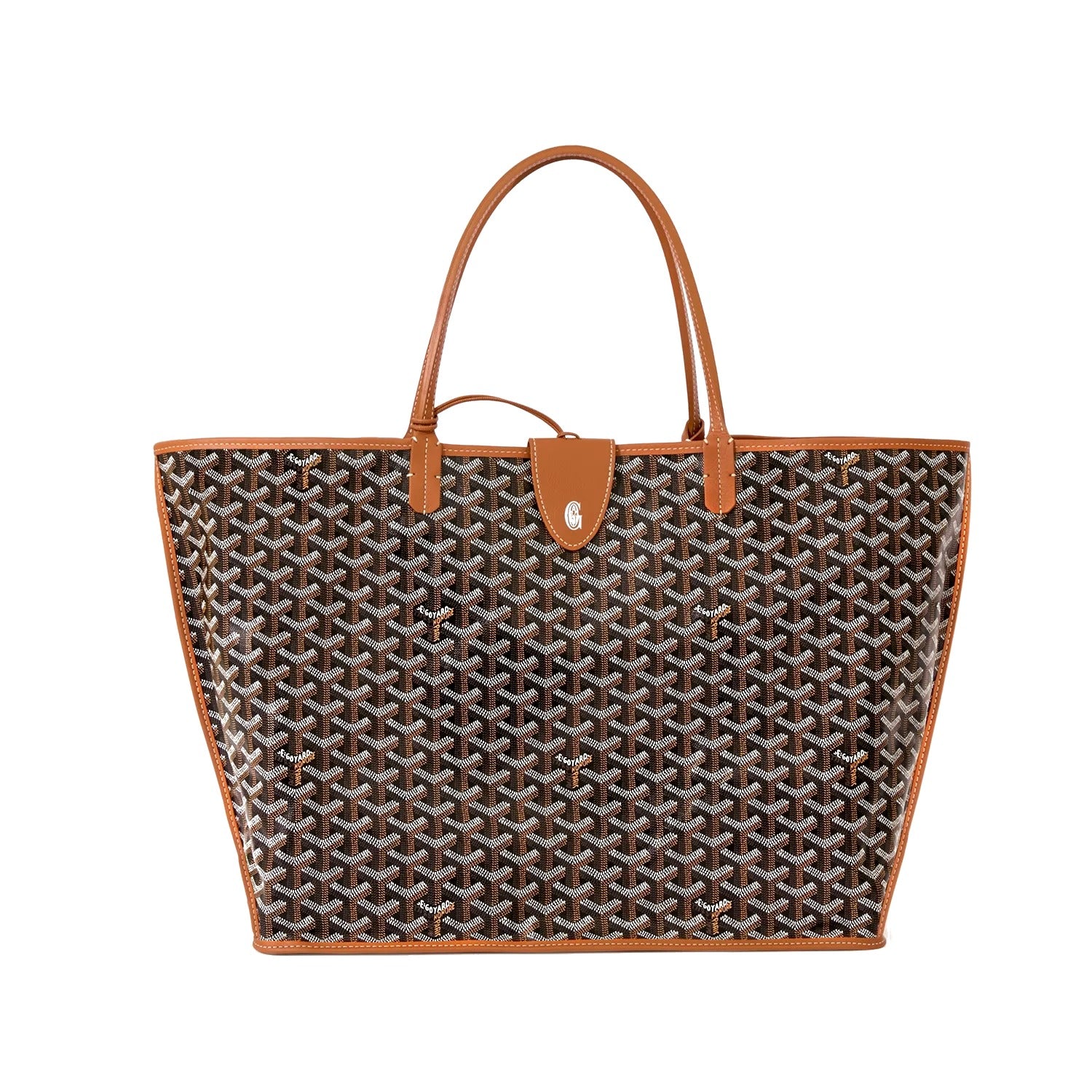 Reversible Leather Tote Bag - Large - Black & Tan - 8