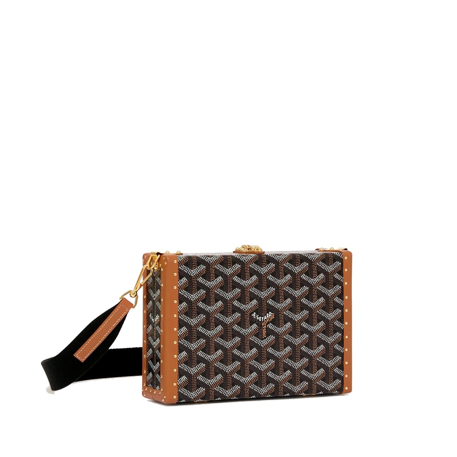 Trunk Crossbody Box Bag - Black & Tan