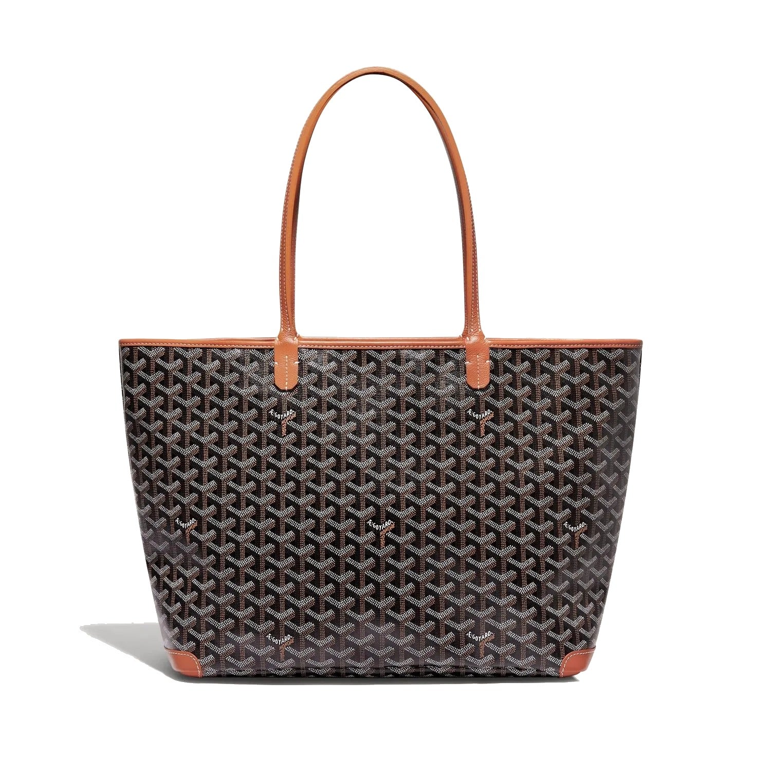Zippered Canvas Tote - Medium - Black & Tan - 6