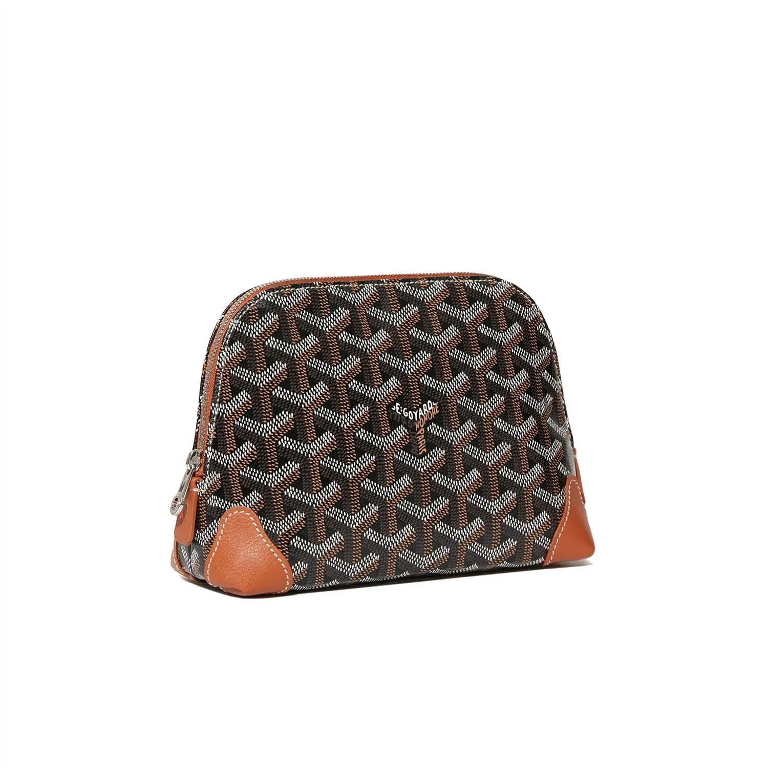 Canvas Cosmetic Pouch - Black & Tan