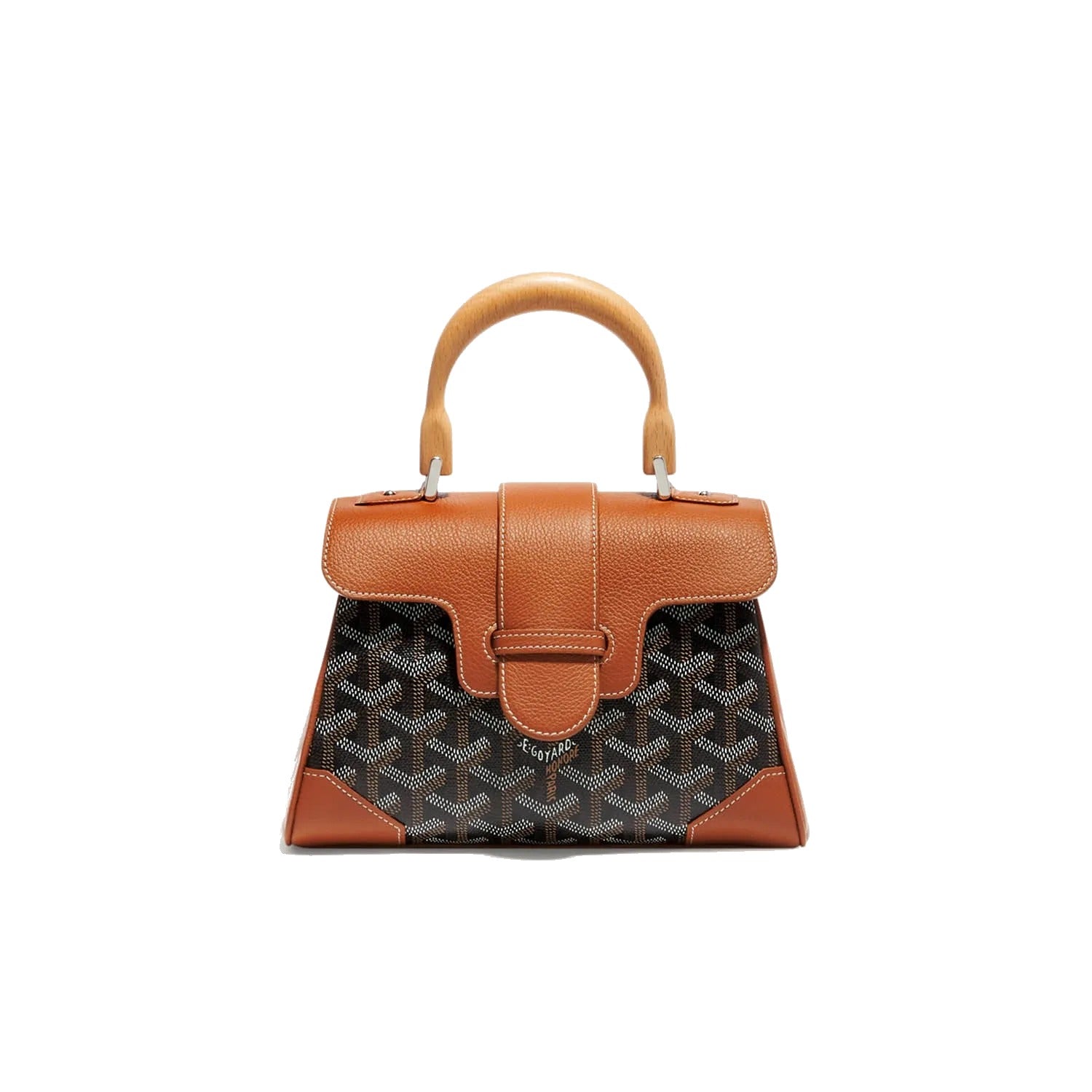 Soft Leather Mini Crossbody Bag - Black & Tan - 7