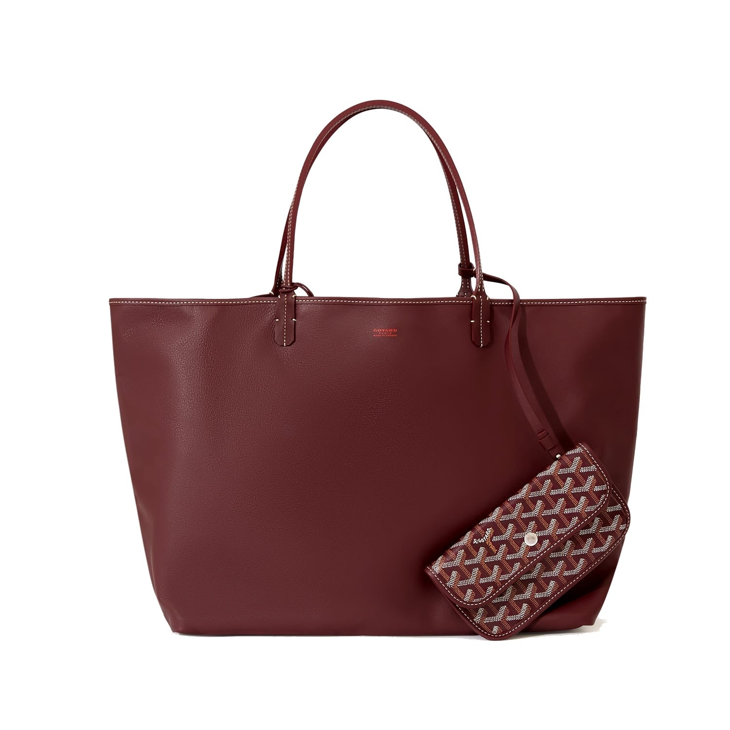 Reversible Leather Tote Bag - Large - Burgundy - 42