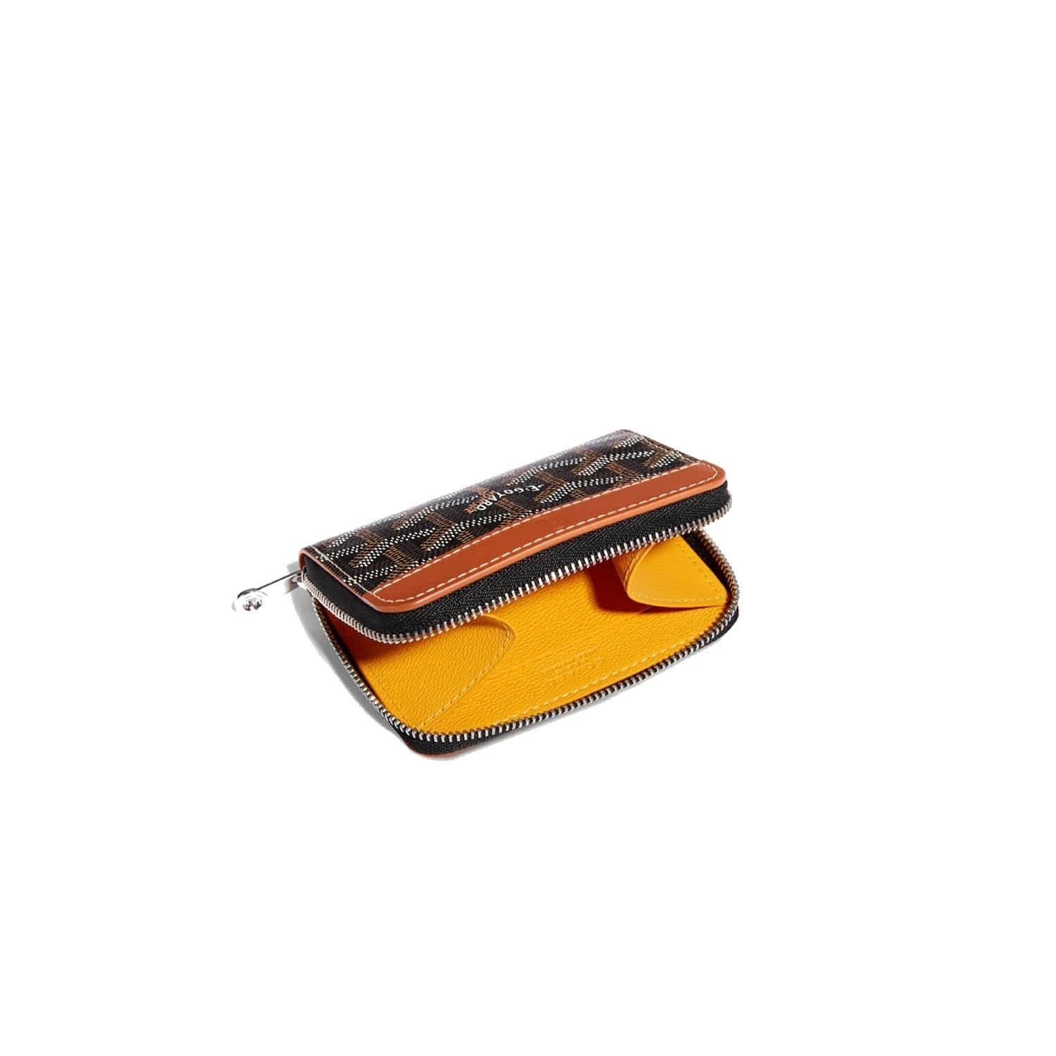 Compact Snap Coin Purse - Black & Tan - 5