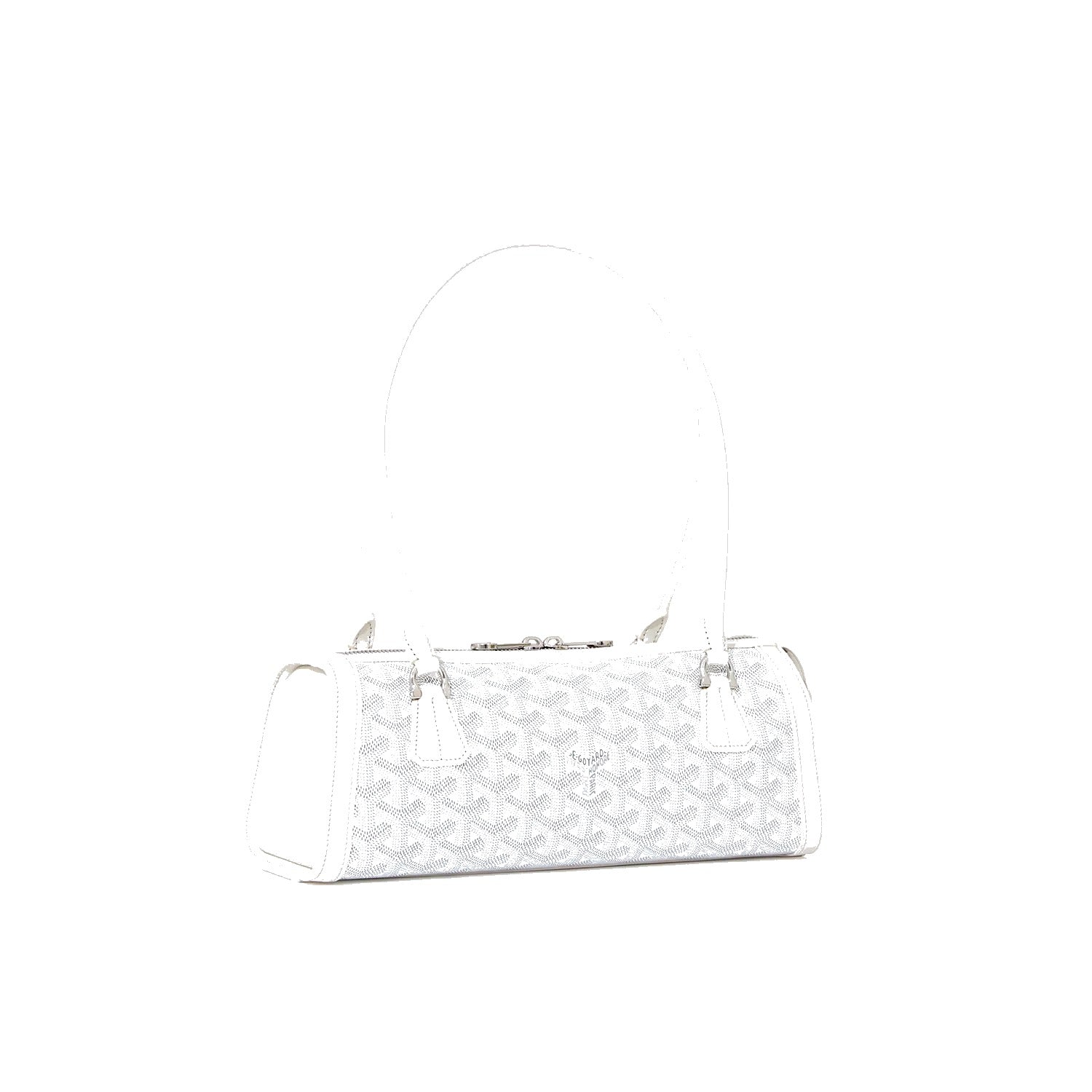 Round Structured Top-Handle Bag - White