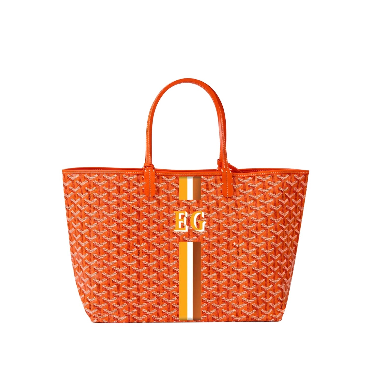 Canvas Tote with Personalized Stripes - Small - Orange - 20