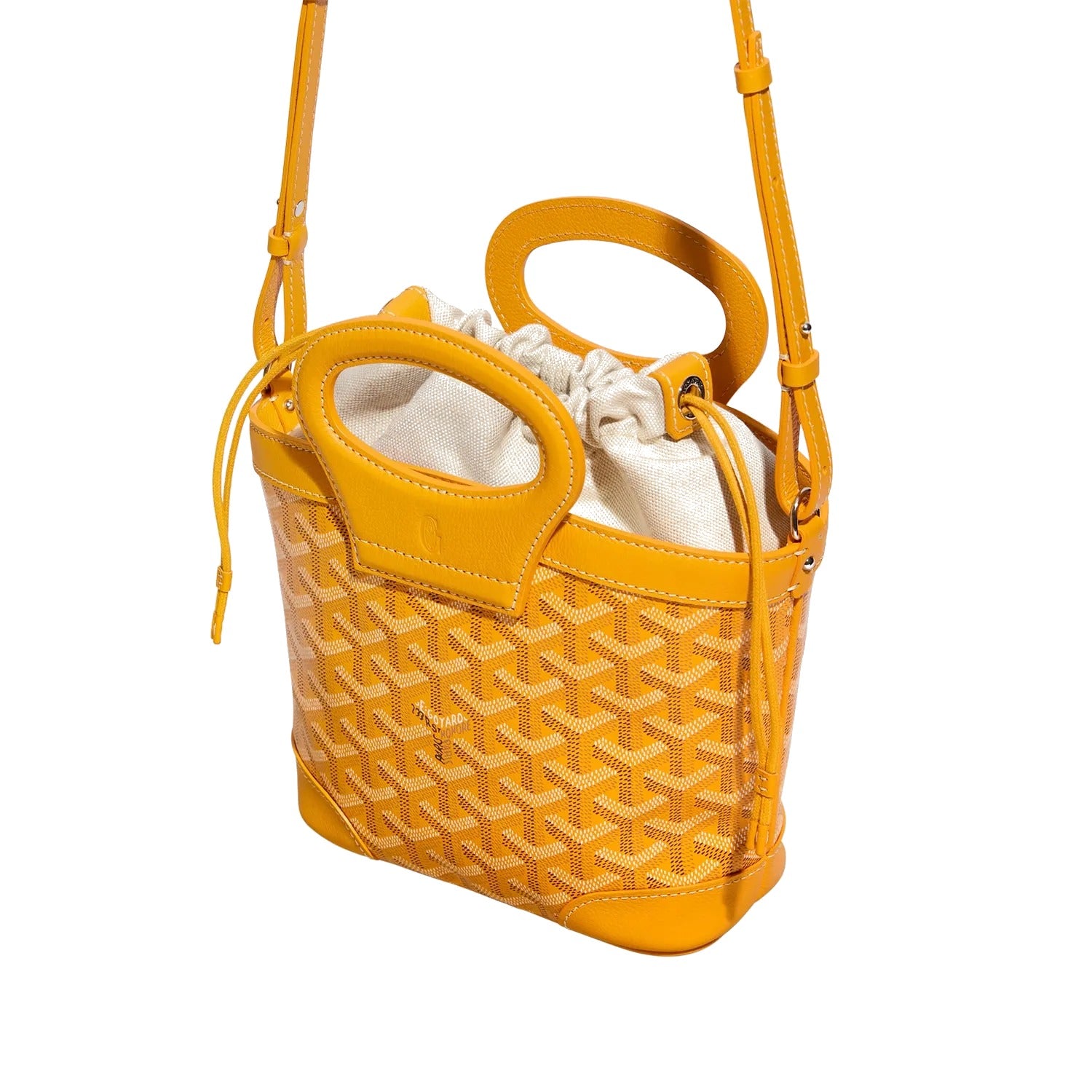 Drawstring Mini Bucket Bag - Yellow - 20