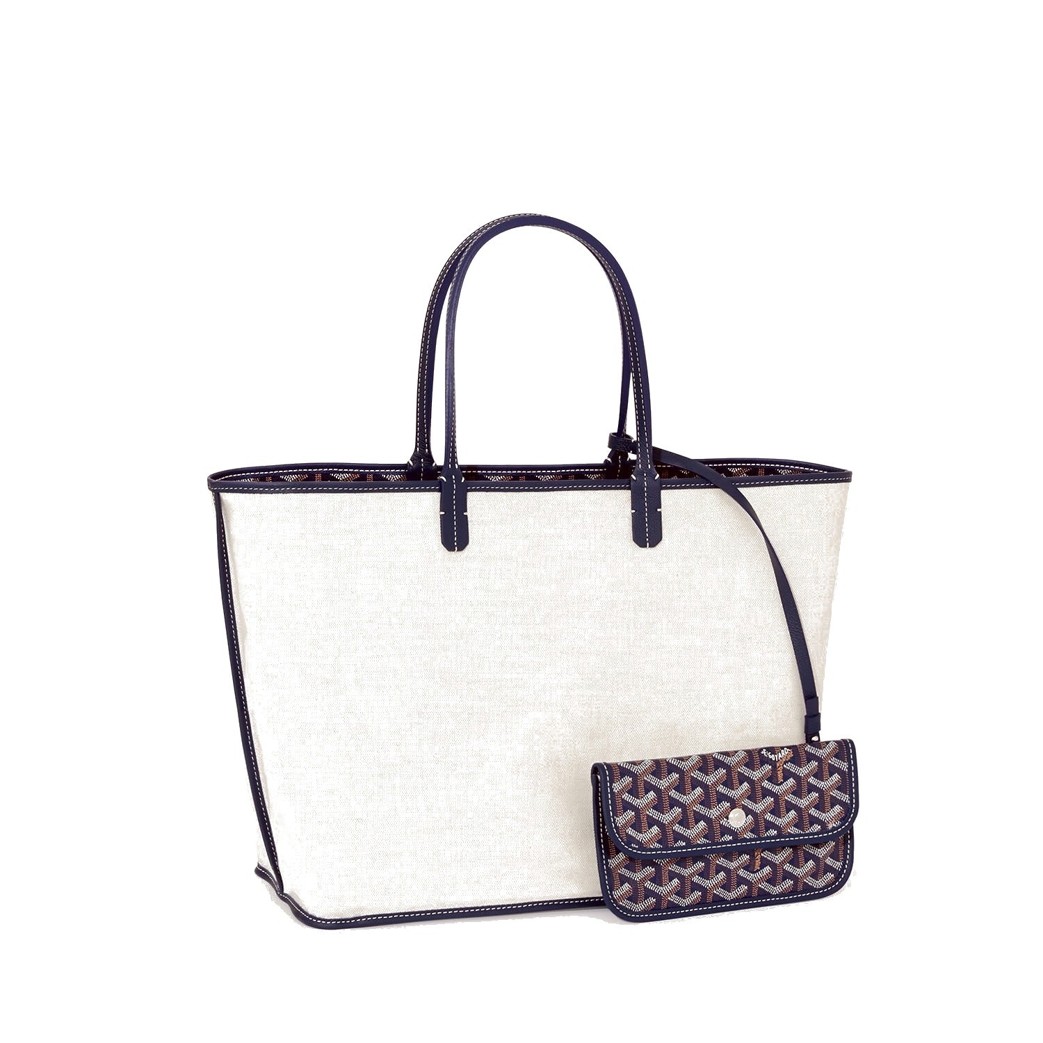 Canvas Tote with Personalized Stripes - Small - Navy Blue - 46