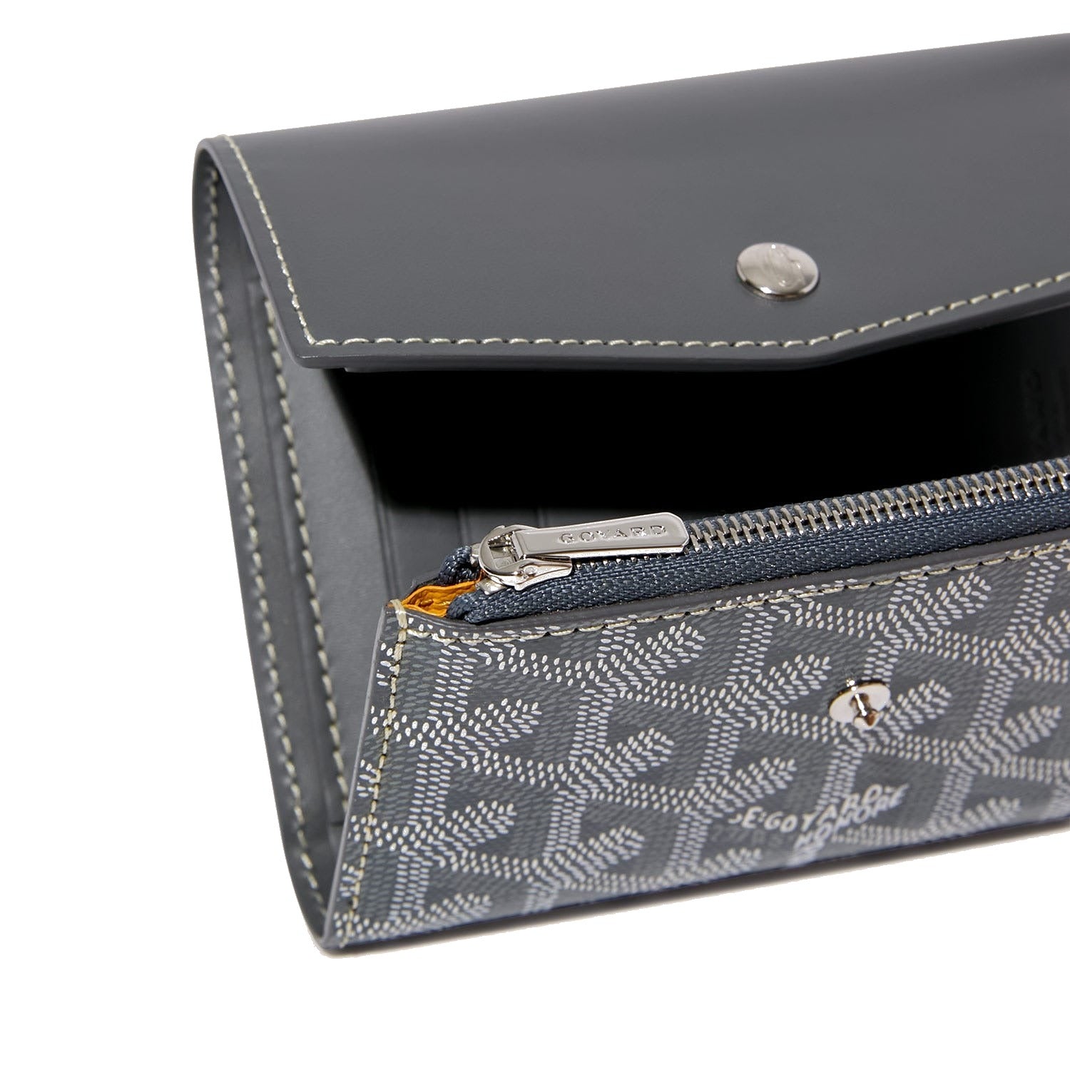 Compact Bi-Fold Wallet with Coin Pocket - Grey - 44