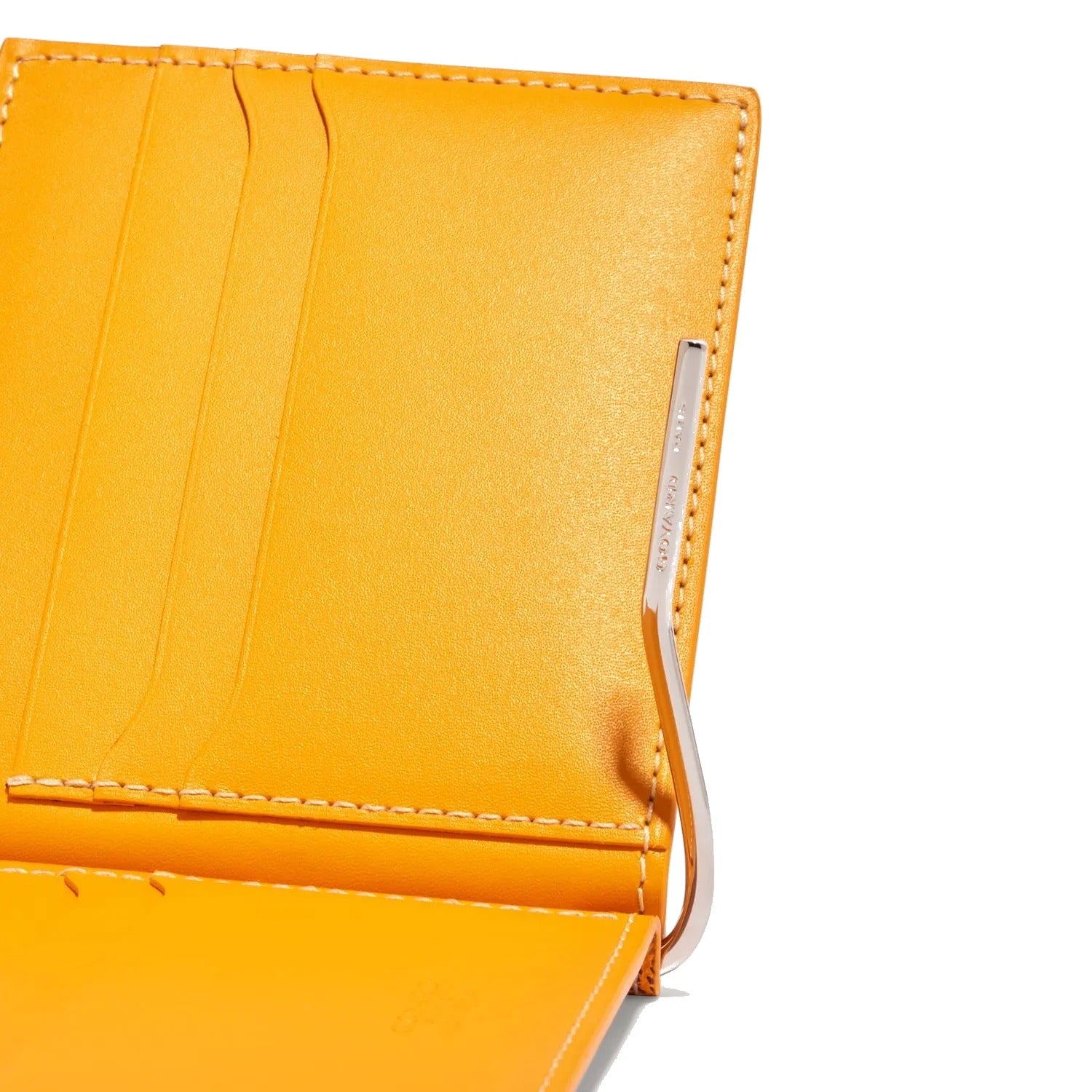 Leather Money Clip Card Holder - Yellow - 15