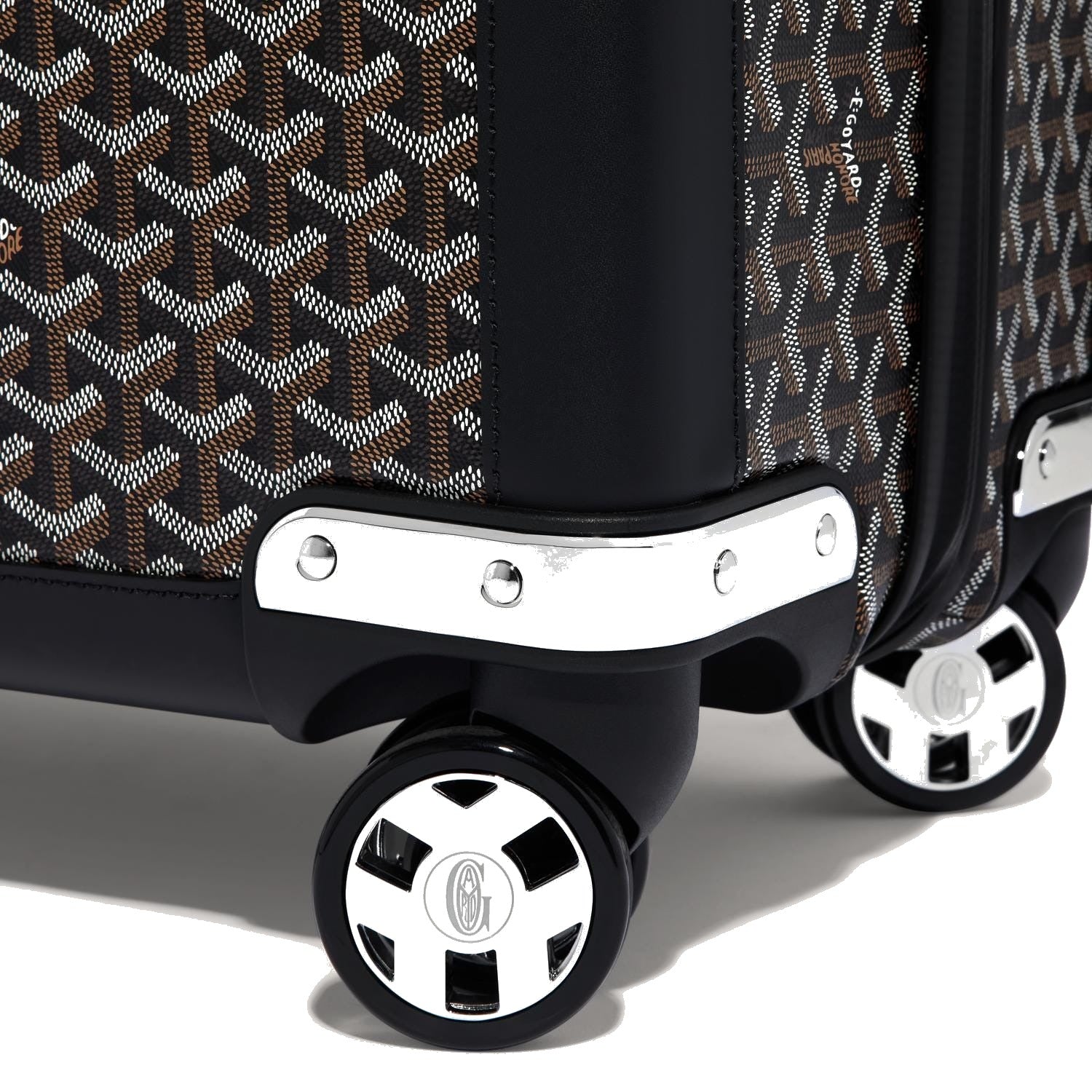 Canvas Rolling Suitcase - Large - Black - 5