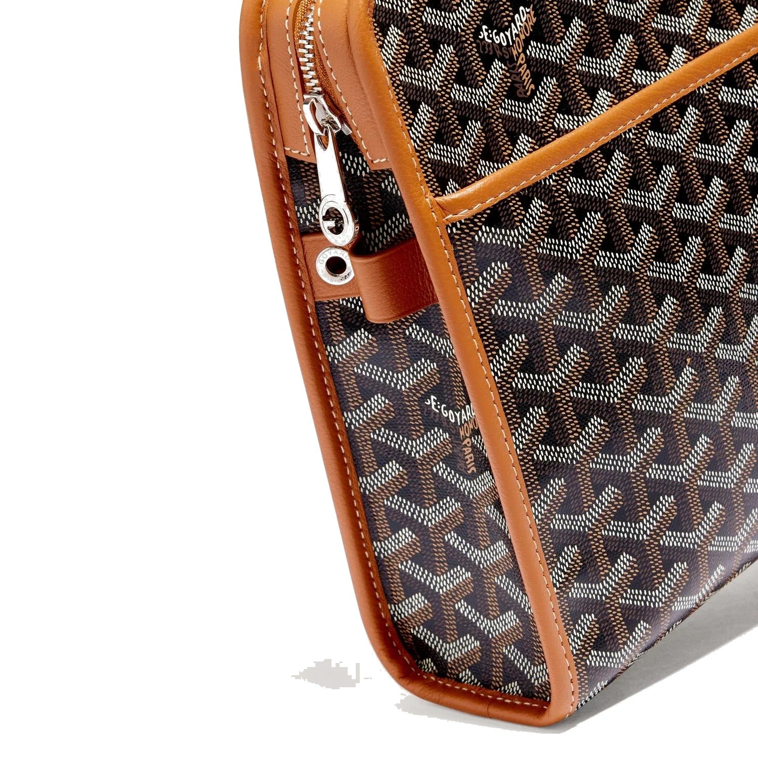 Canvas Toiletry Bag - Large - Black & Tan - 8
