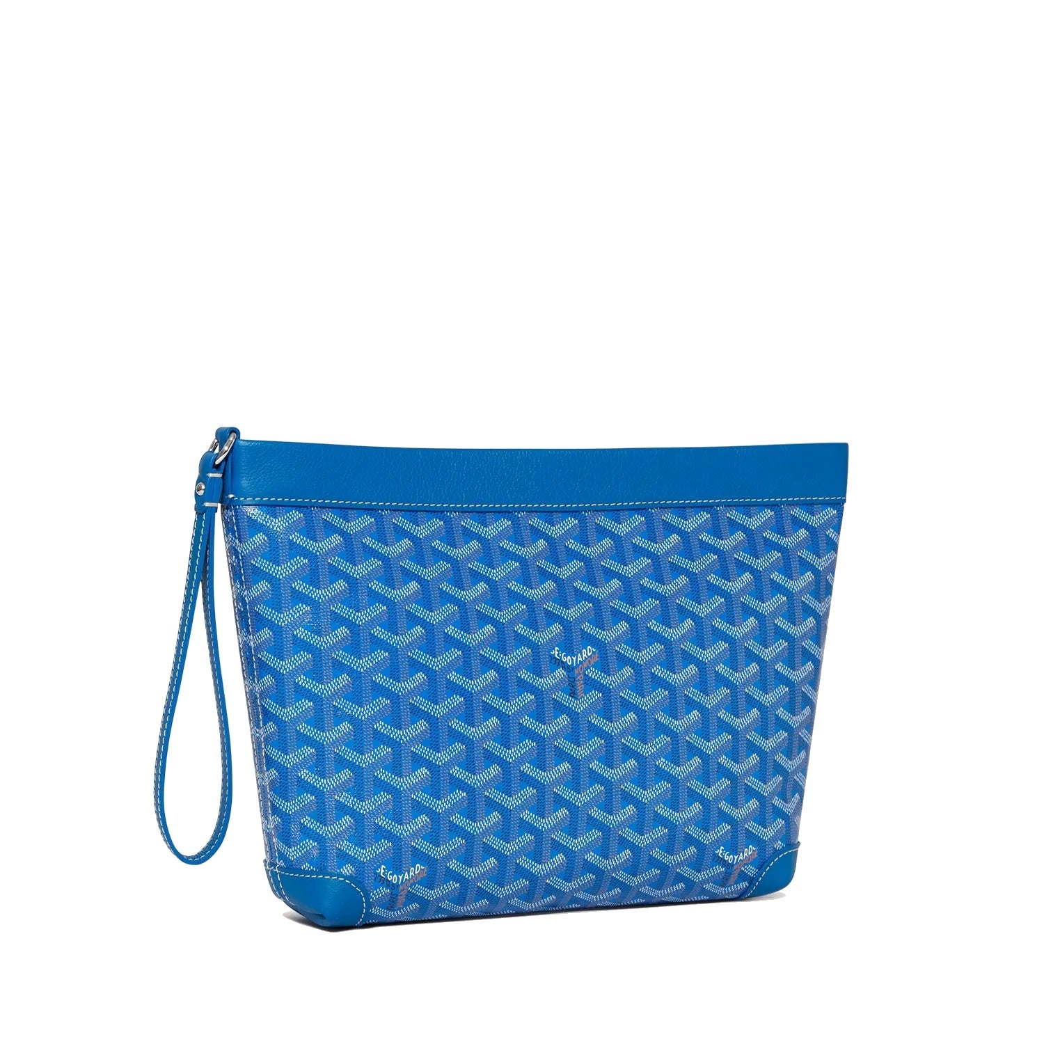 Compact Leather Everyday Pouch - Sky Blue