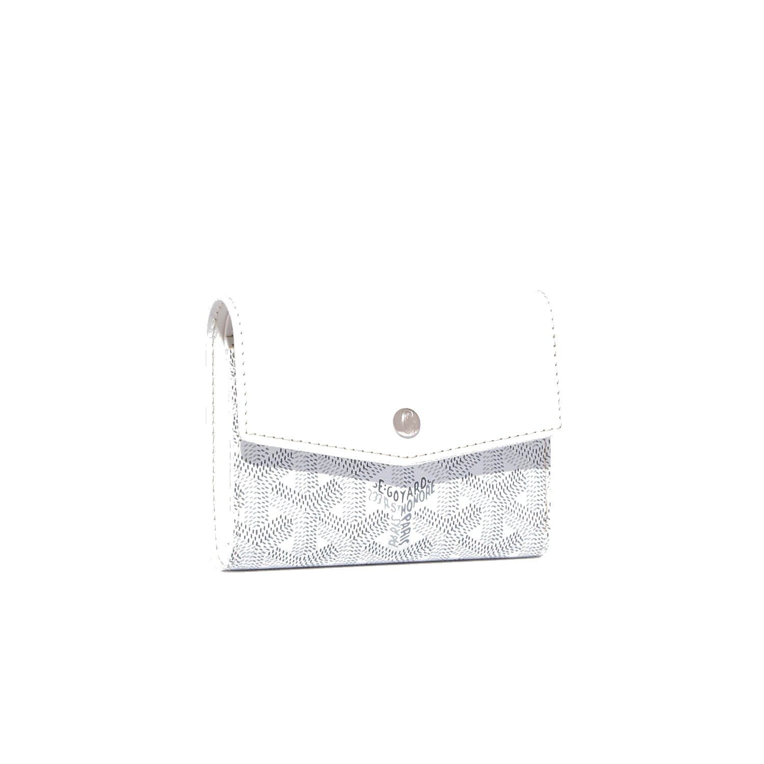 Compact Bi-Fold Wallet with Coin Pocket - White