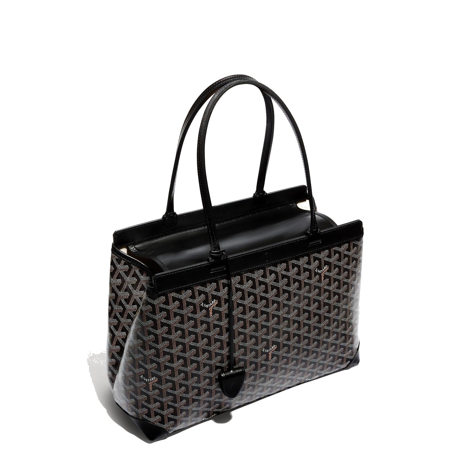 Contrast Leather Shoulder Bag - Black - 3