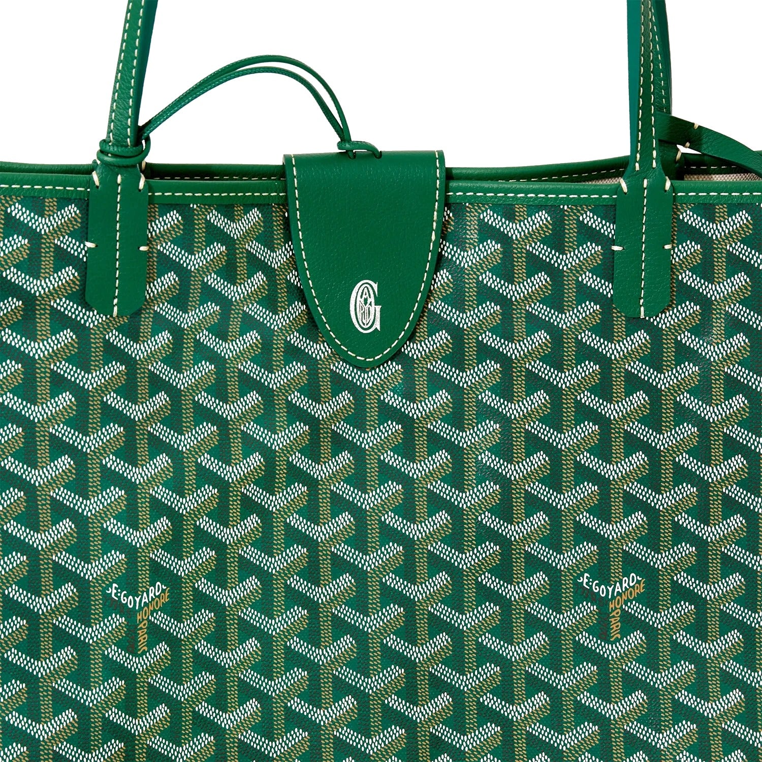Personalized Initials Canvas Tote - Large - Green - 33